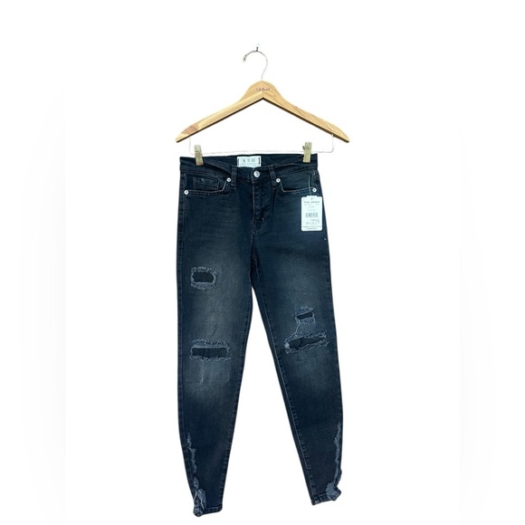 Free People Denim - Free People We The Free Jeans 25 Black Distressed Denim Skinny Grunge Skater NWT